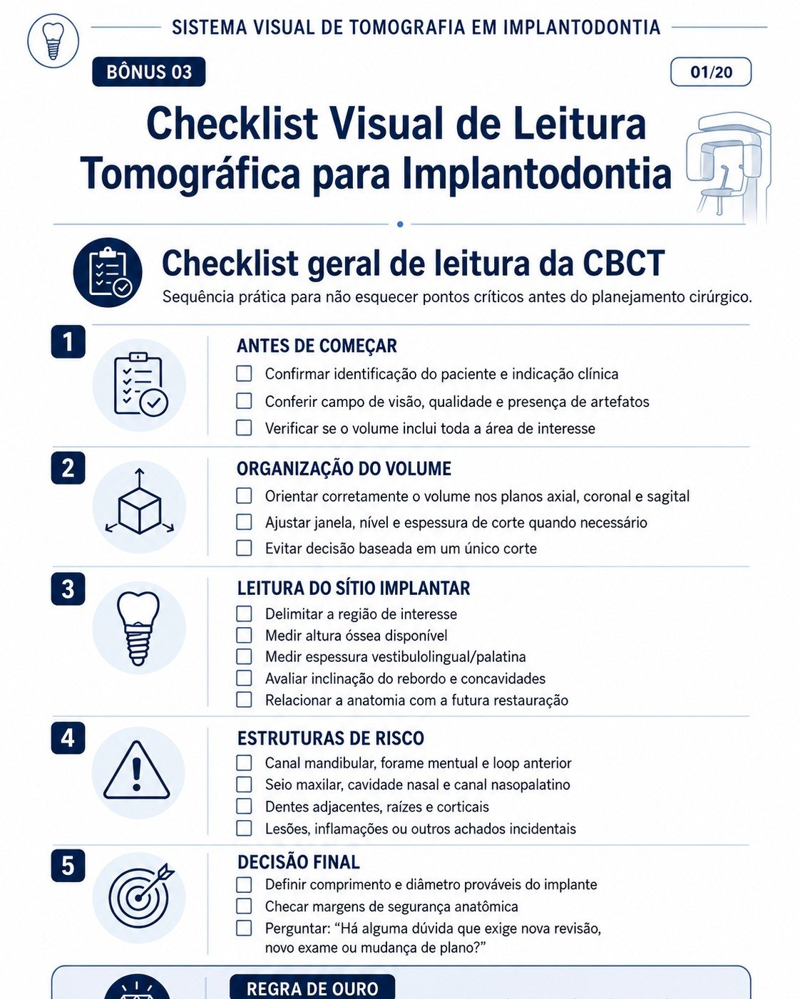 Amostra de leitura tomográfica para Implantodontia